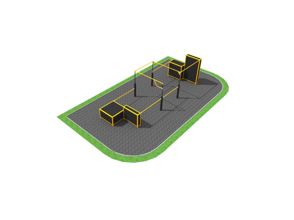 Parkour obstacles in the park